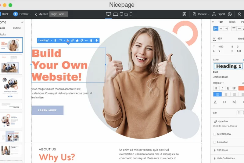 Create a website - start business from home