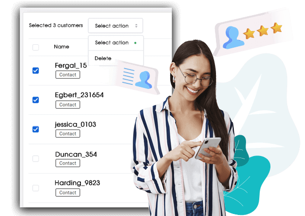 Filter/search/download customer list quickly