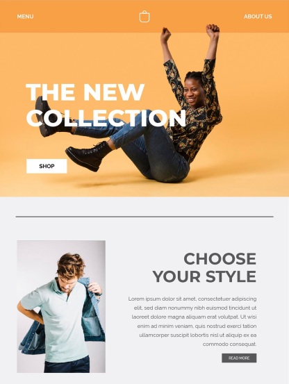 Preview of a website theme template from GoSELL, suitable for fashion retail.