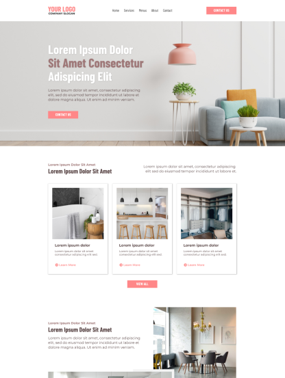 Preview of a website theme template from GoSELL, suitable for a home decor industry business.