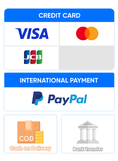 Support various payment methods from COD, bank tranfer, PayPal