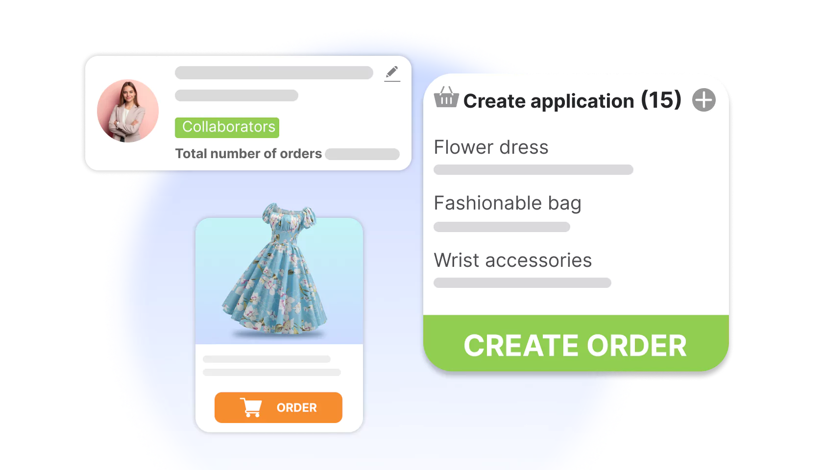 Affiliates create orders on the website for their customer