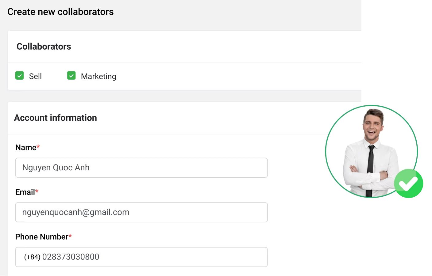 Create affiliate account