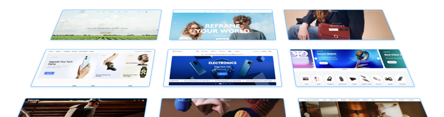 Collection of website theme templates for GoSELL online stores builder