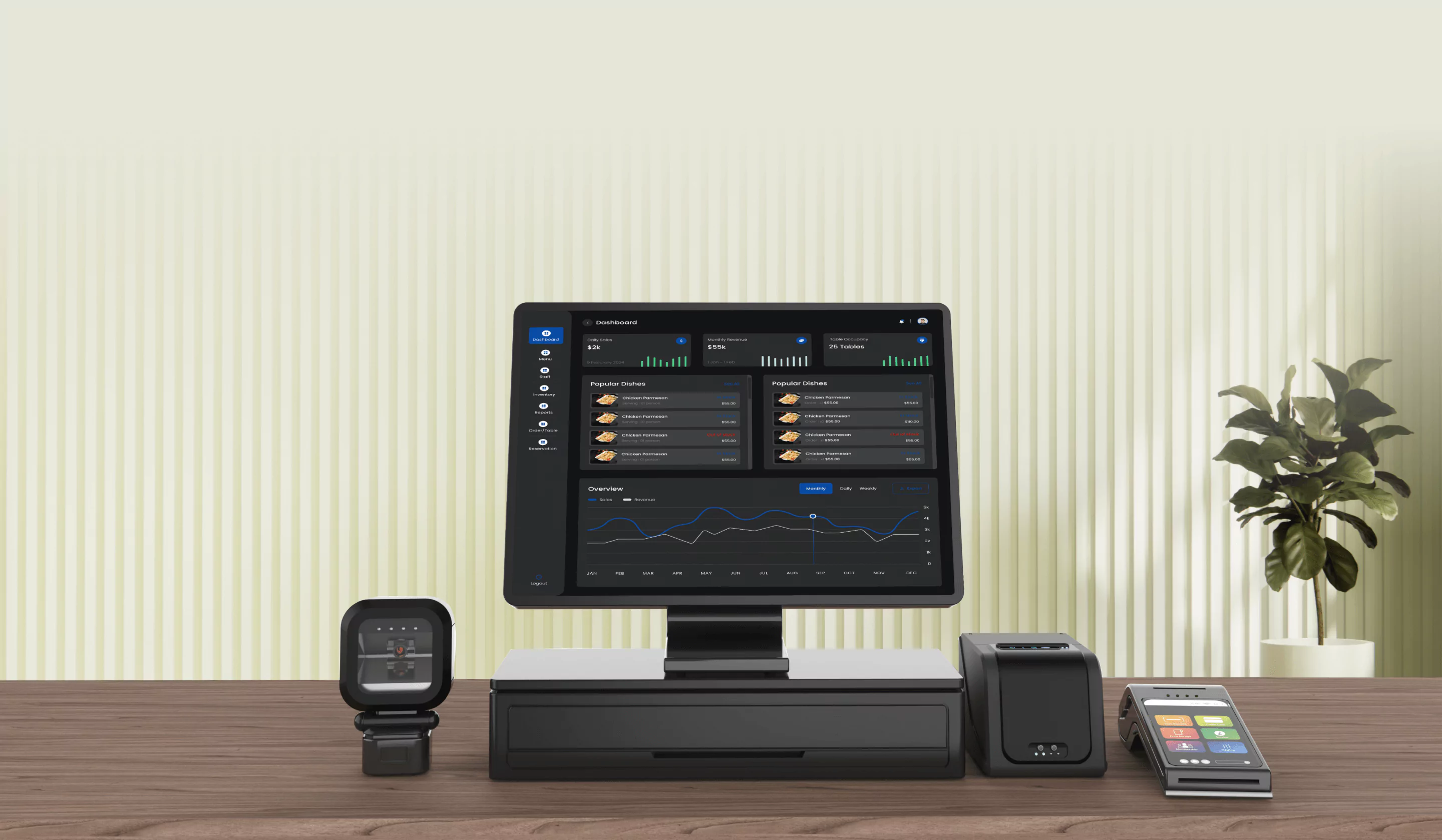 Retail Point of Sale (POS) system setup with GoSELL's online store integration.