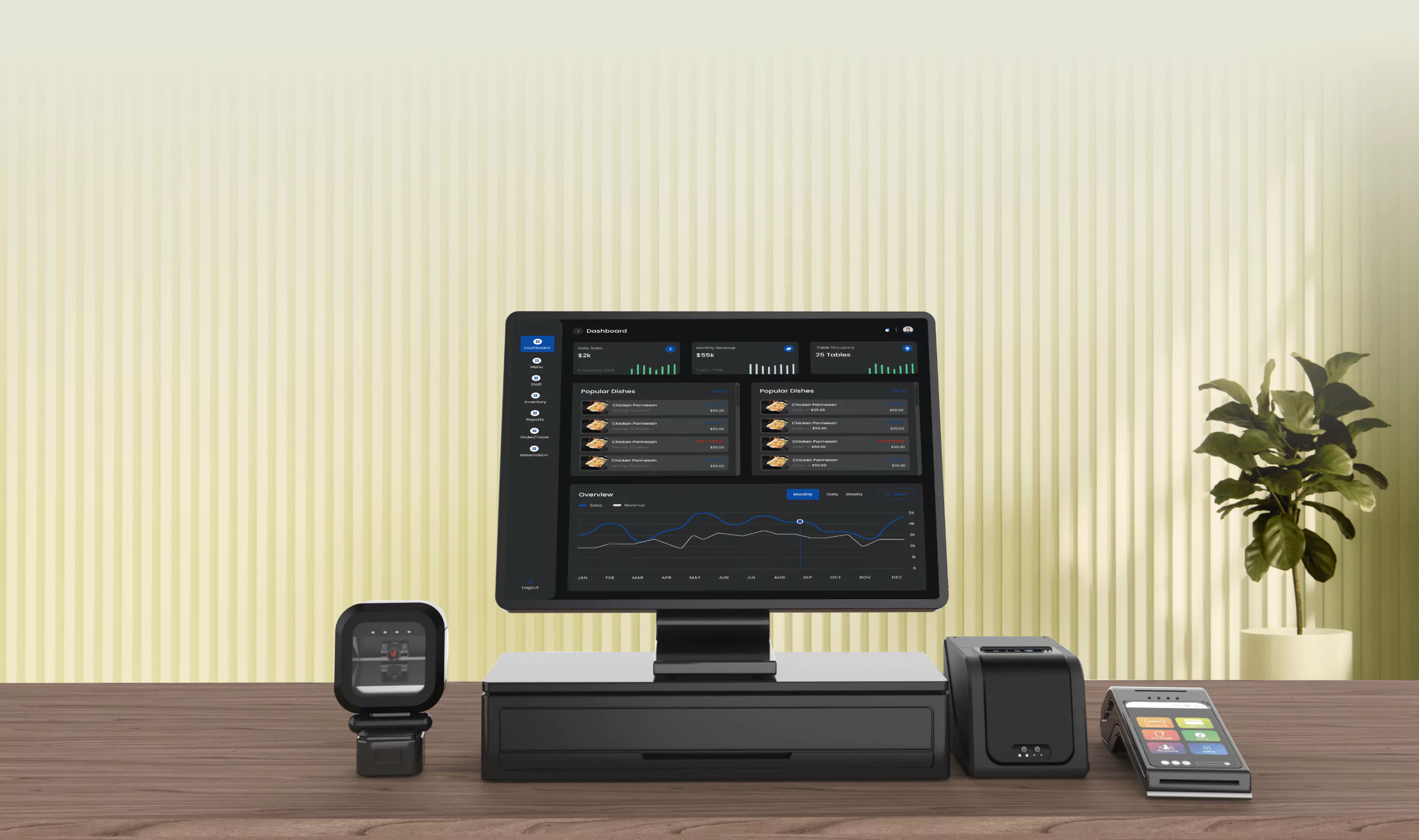 Retail Point of Sale (POS) system setup with GoSELL's online store integration.
