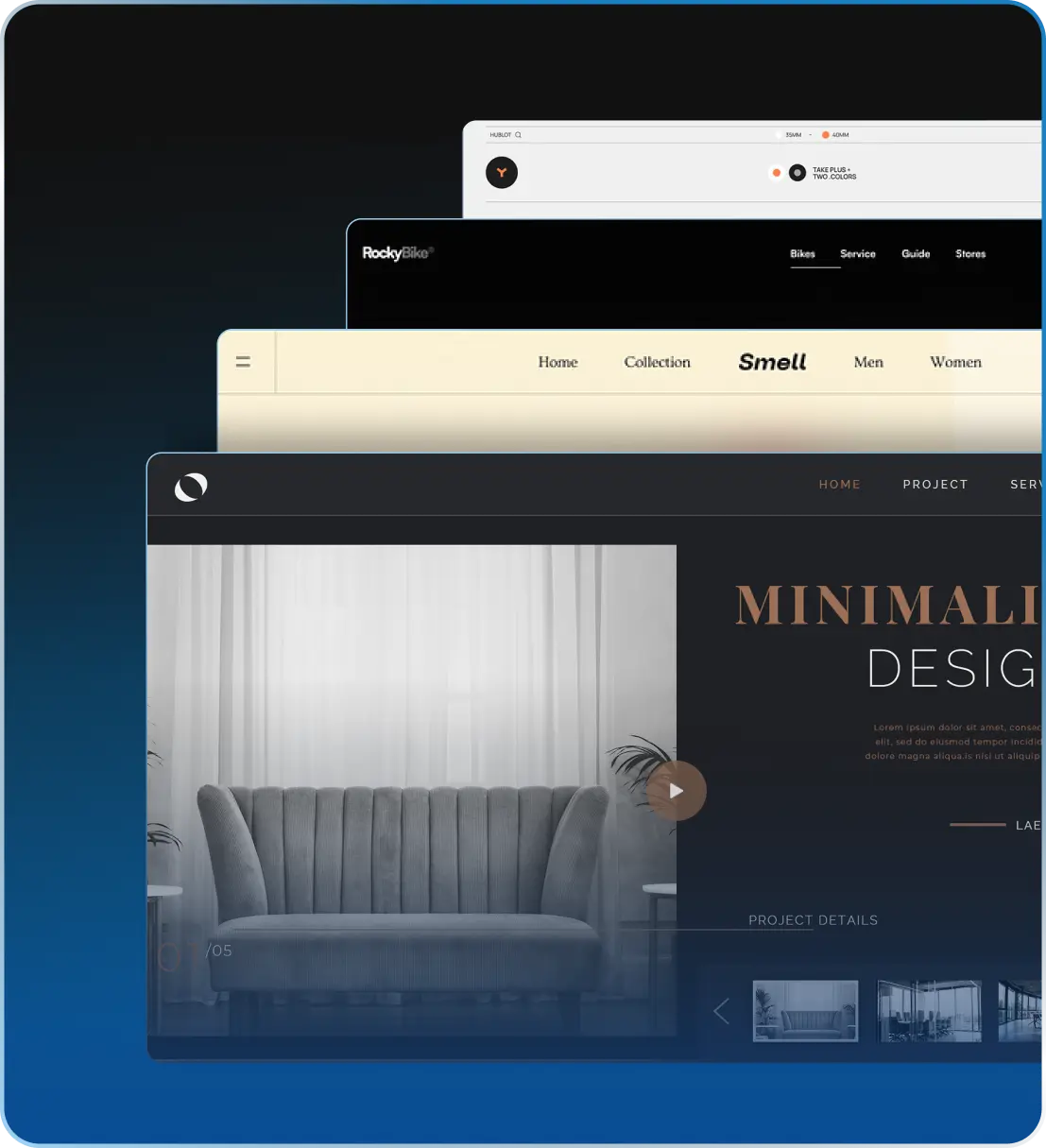Collection of diverse GoSELL prebuilt website theme templates.